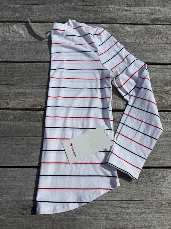 lululemon athletica Tops - Lululemon Love Long Sleeve – Swap Stripe White Retro Red – Size 2 – NWT